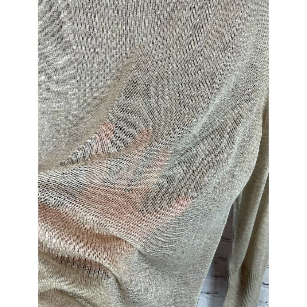 ANTONIO MELANI violet beige knit collarless top pullover long sleeve sweater L - Picture 7 of 8